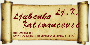 Ljubenko Kalimančević vizit kartica